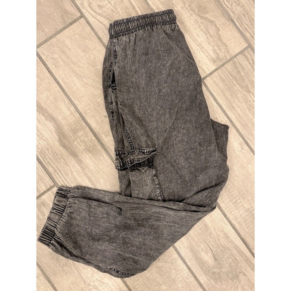 Iris Cargo Joggers Juniors Size M Washed Black‎ Gray Utility Pants Streetwear